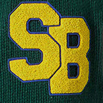 Green knit bomber college style Benjamin