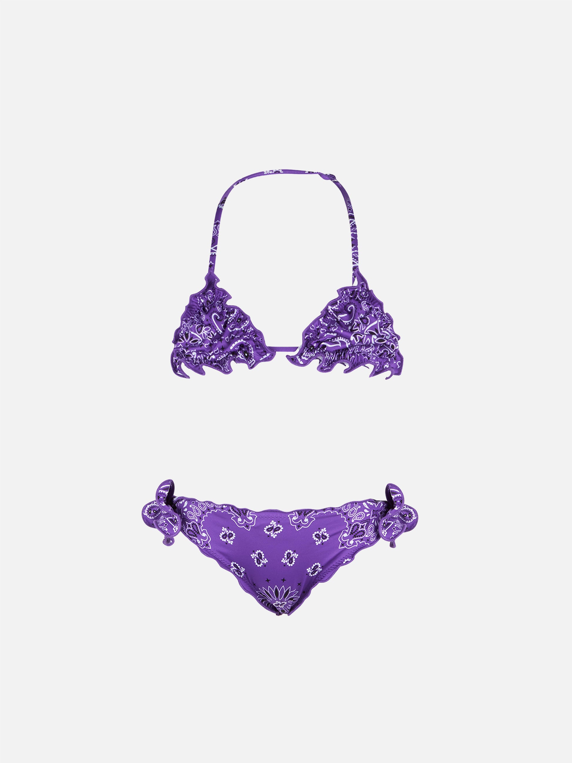 Girl triangle bikini with bandanna print - MC2 Saint Barth