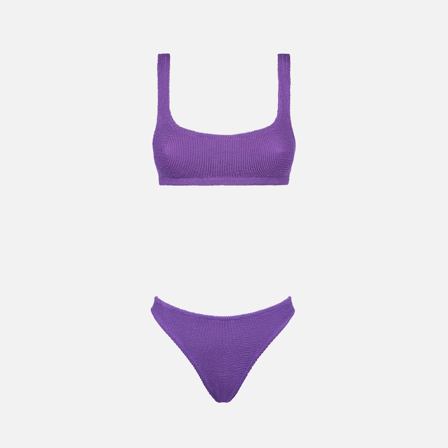 Damen-Bralette-Bikini in Lila mit Crinkle-Struktur 