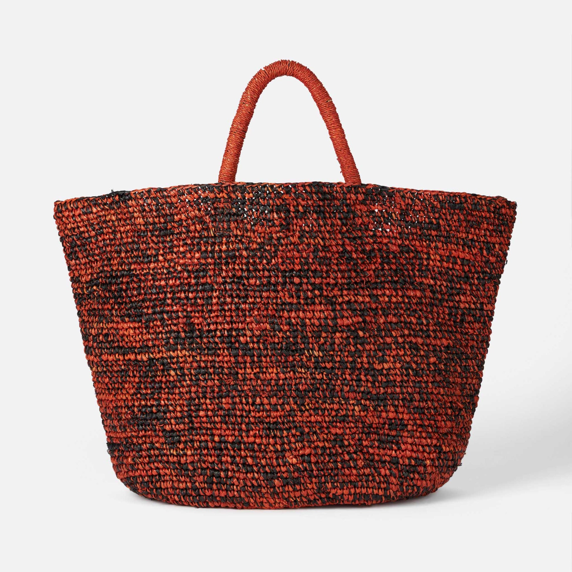 Raffia black and orange bag with front embroidery - MC2 Saint Barth