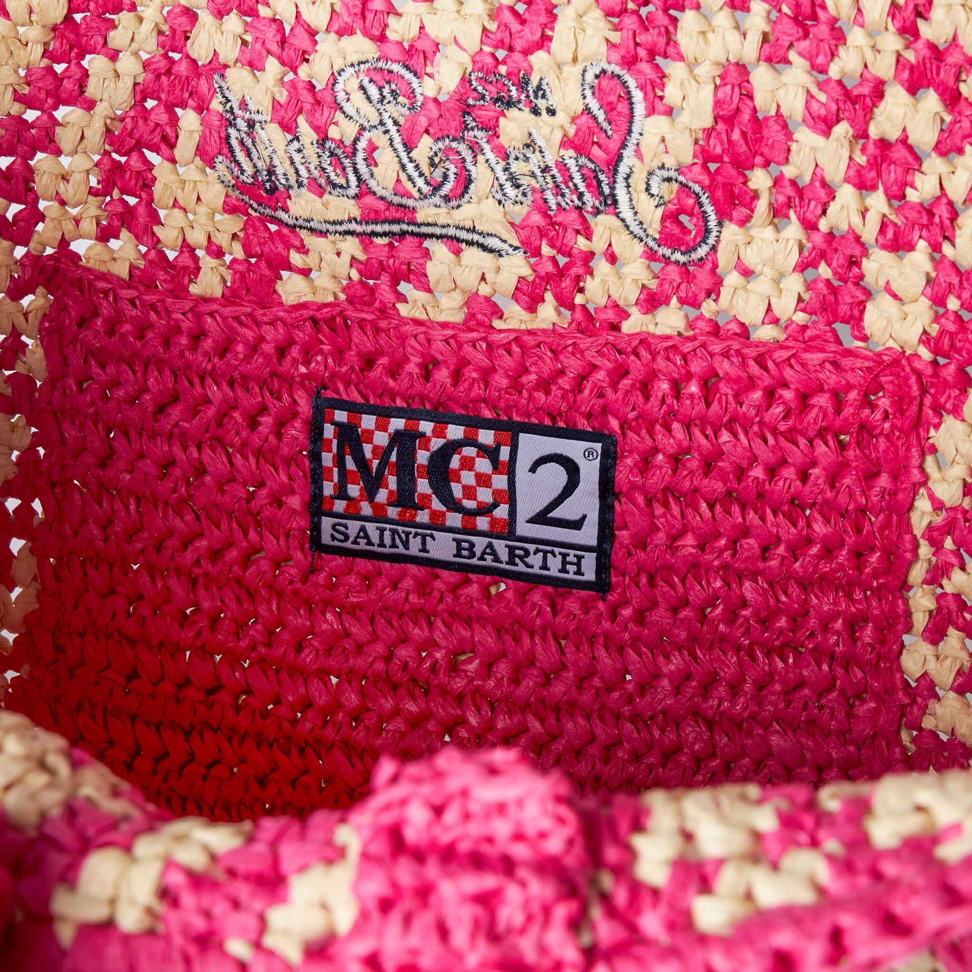 Vanity shoulder raffia bag with Saint Barth embroidery - MC2 Saint Barth