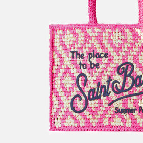 Vanity shoulder raffia bag with Saint Barth embroidery - MC2 Saint Barth