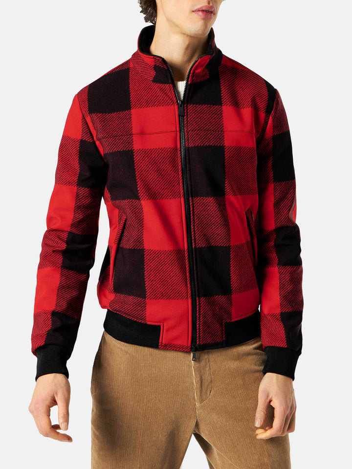Man mid-season checked bomber jacket Traveler - MC2 Saint Barth