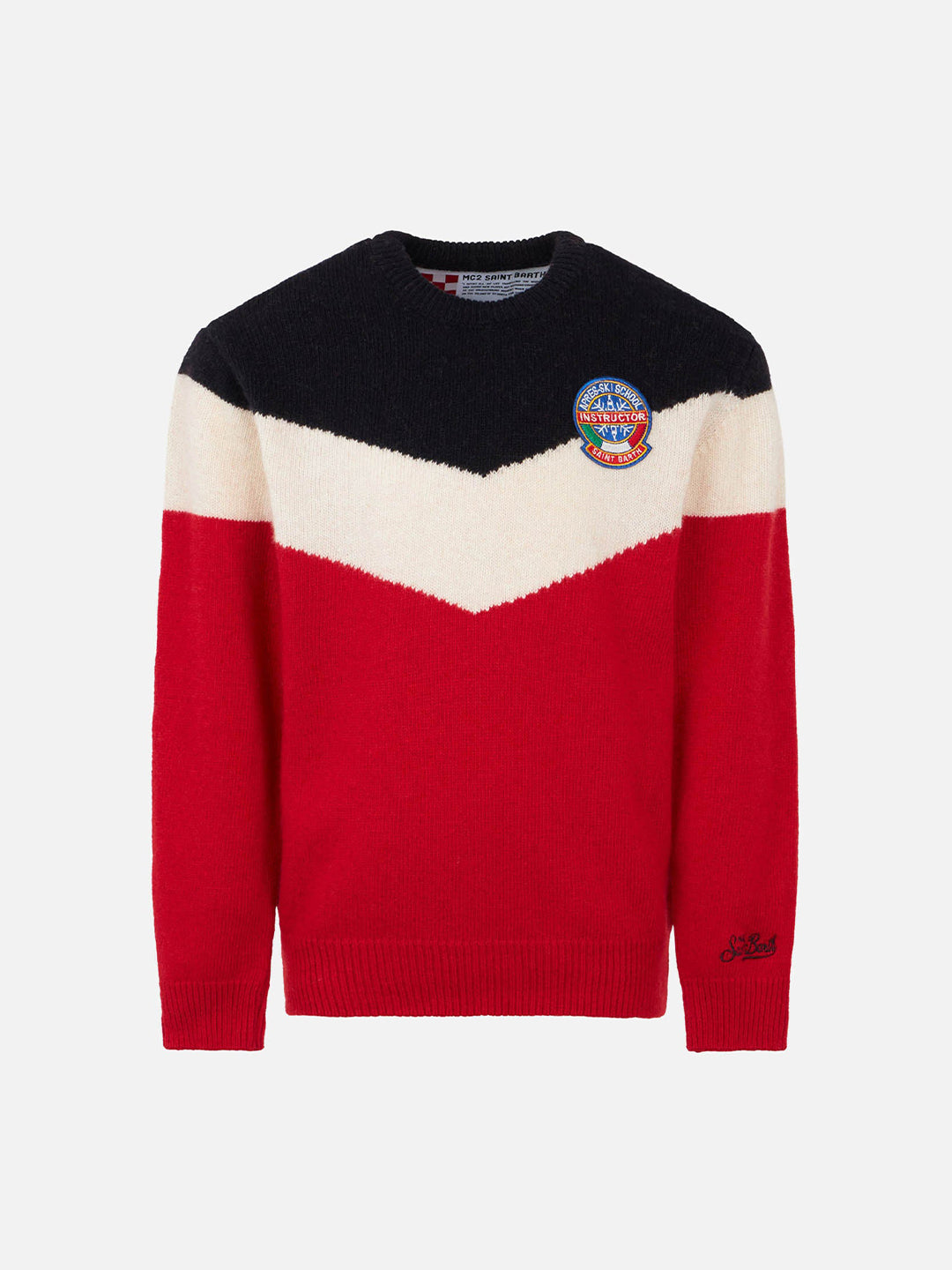 Red and blue boy sweater with patch - MC2 Saint Barth