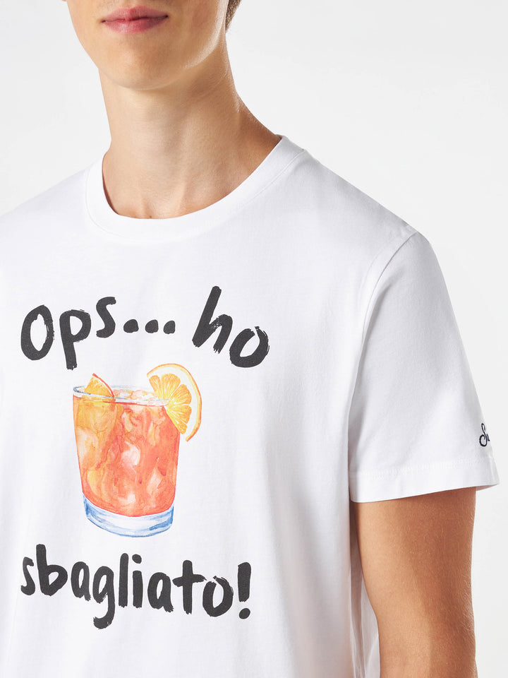 Man cotton t-shirt with Sbagliato drink print - MC2 Saint Barth