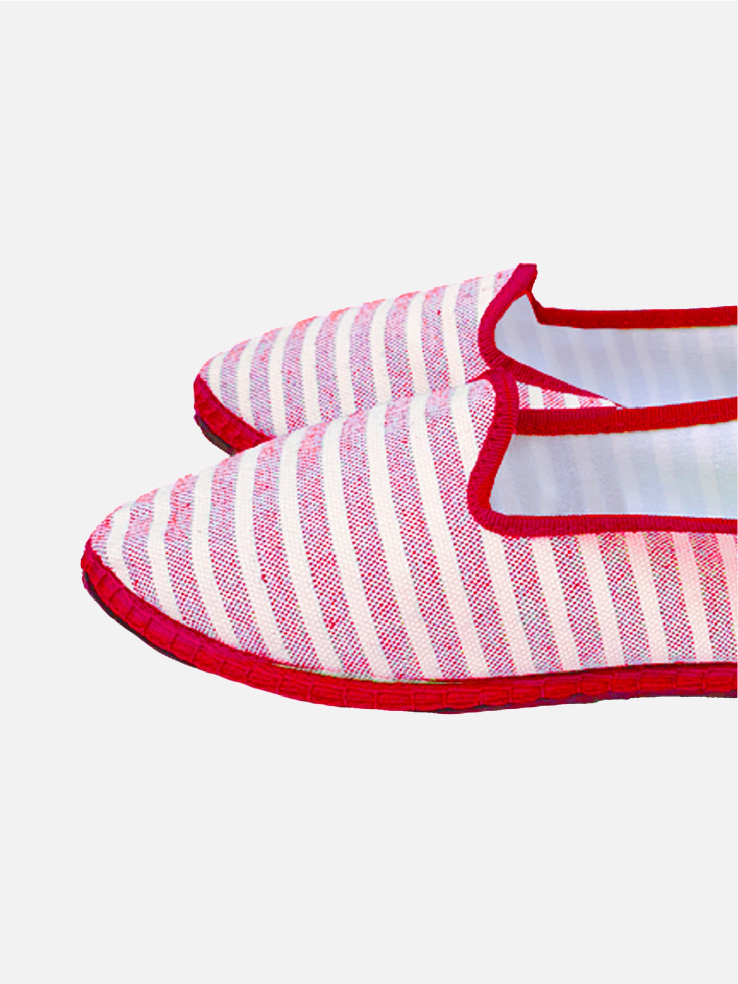 Red striped canvas slippers friulane - MC2 Saint Barth