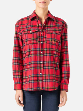 Woman long sleeves flannel shirt