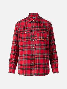 Woman long sleeves flannel shirt