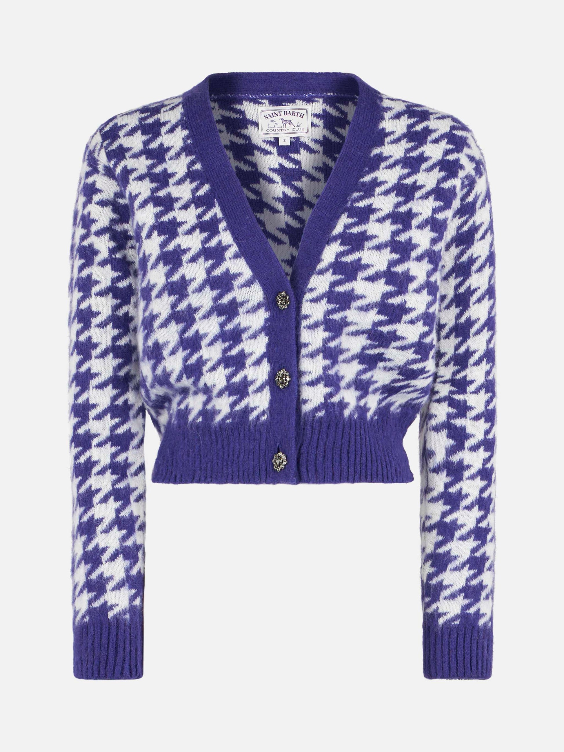 Woman crop cardigan with jewel buttons - MC2 Saint Barth