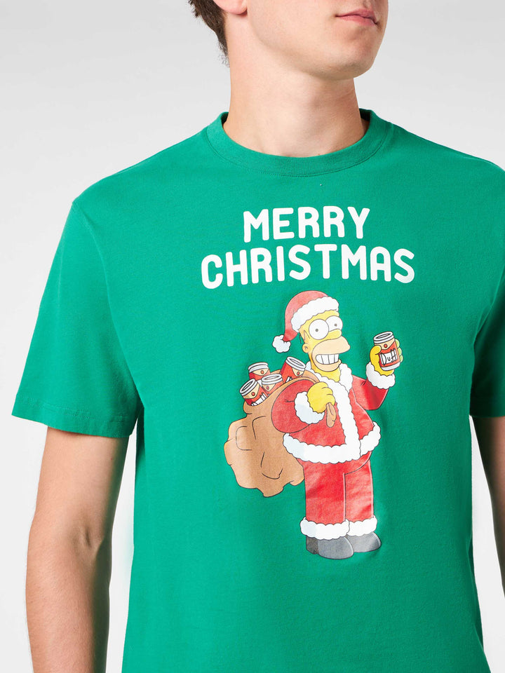 Man heavy cotton t-shirt with Homer Simpson Merry Christmas print | THE SIMPSONS SPECIAL EDITION - MC2 Saint Barth