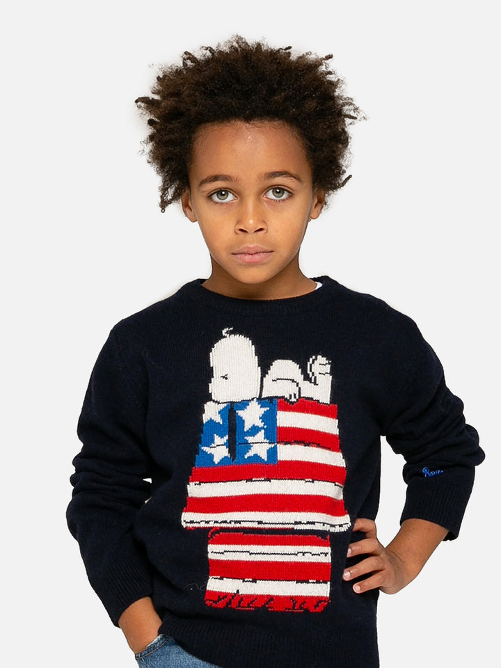 Maglia bambino con stampa jacquard Snoopy | Edizione speciale Peanuts™