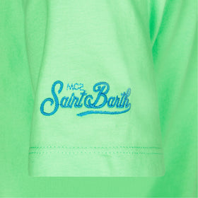 Boy green cotton t-shirt with Snoopy print | PEANUTS™ SPECIAL EDITION - MC2 Saint Barth