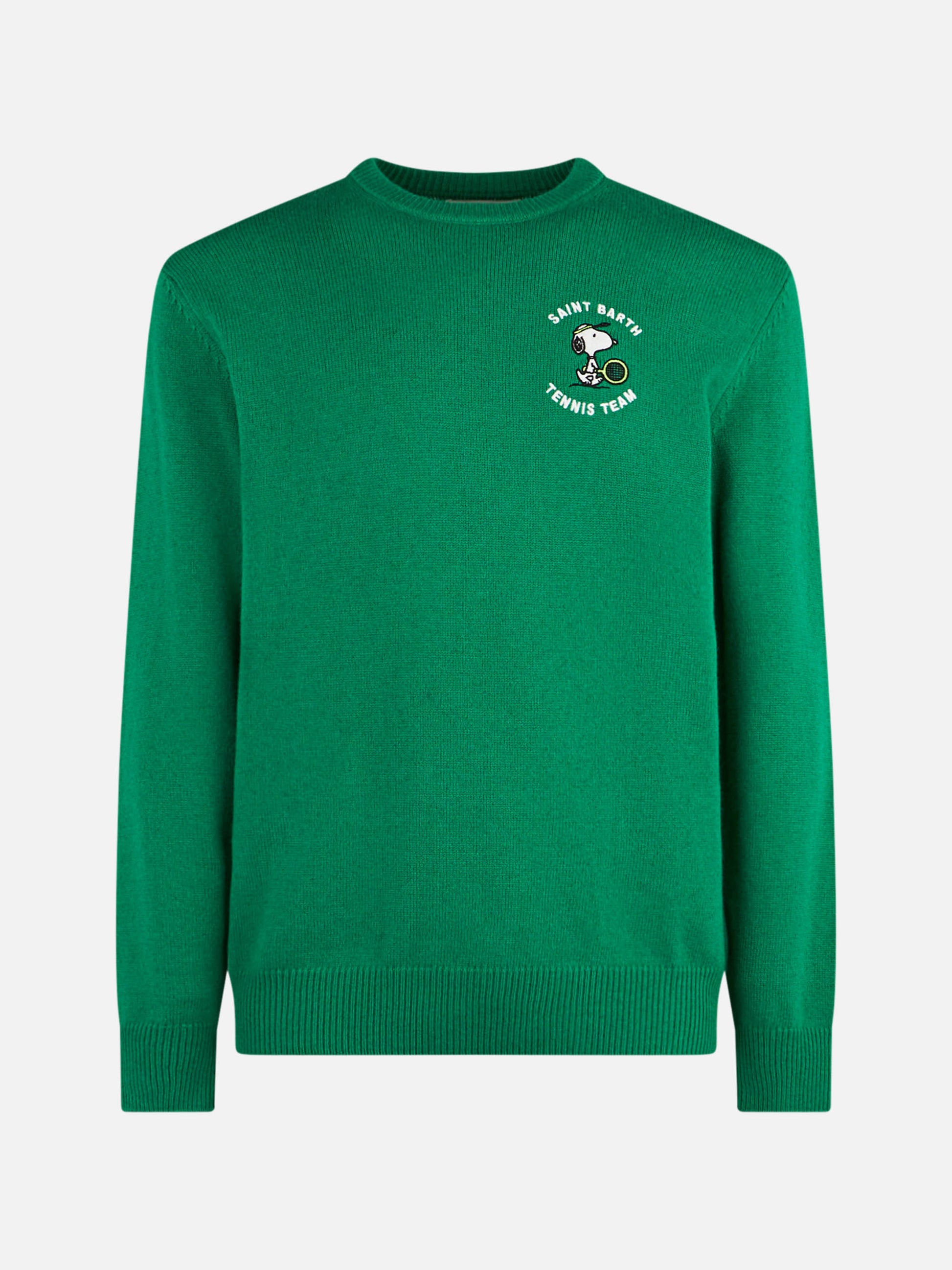 Man crewneck sweater with Snoopy tennis jacquard | SNOOPY - ©PEANUTS SPECIAL EDITION - MC2 Saint Barth