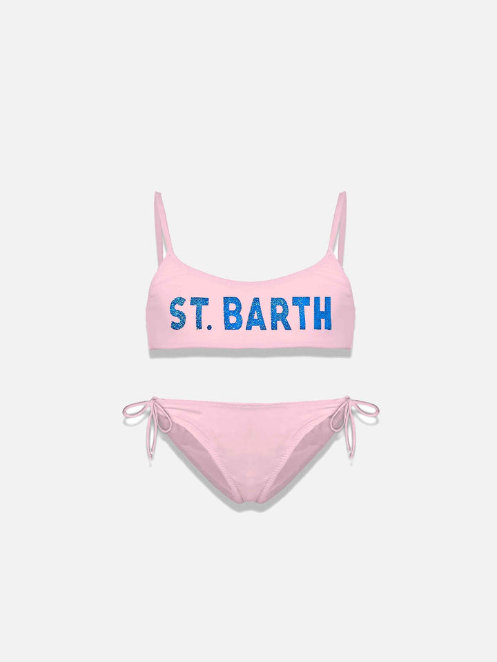 Girl bralette bikini with St. Barth glitter logo - MC2 Saint Barth
