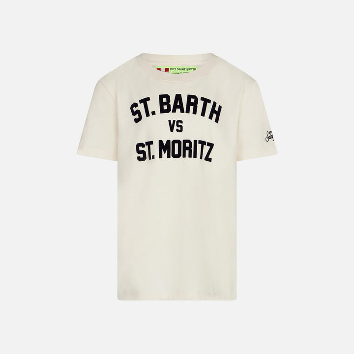 Boy t-shirt with St. Barth vs St. Moritz - MC2 Saint Barth