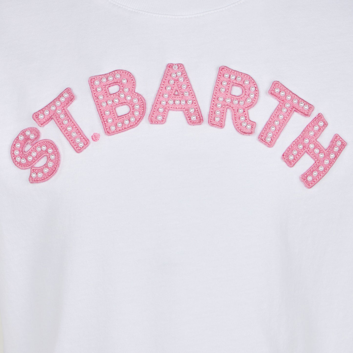 Girl t-shirt with St. Barth patch pink logo - MC2 Saint Barth