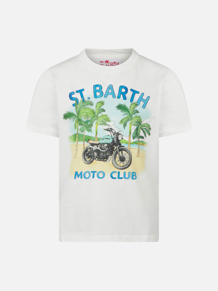 Boy cotton t-shirt with motorcycle print - MC2 Saint Barth