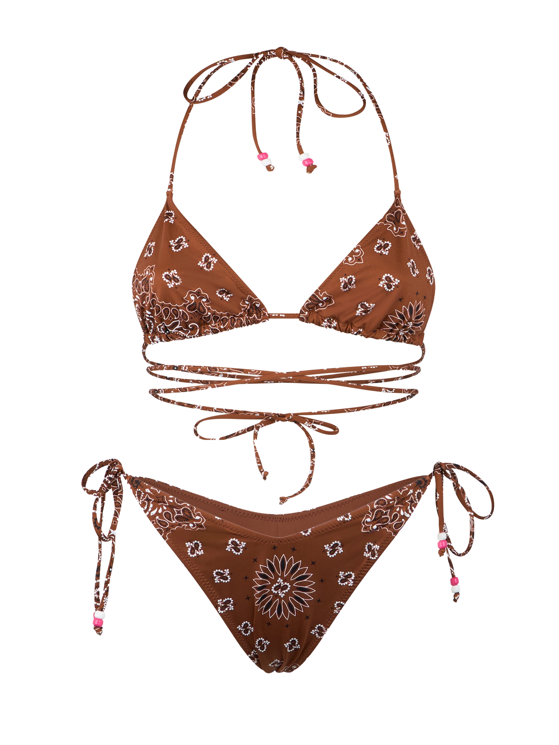 Woman bandanna triangle bikini with cheeky swim briefs - MC2 Saint Barth
