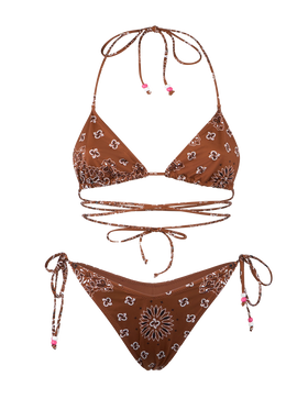 Woman bandanna triangle bikini with cheeky swim briefs - MC2 Saint Barth