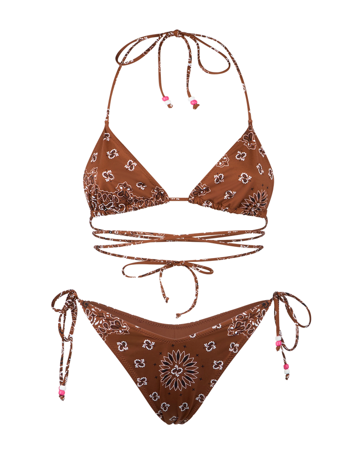 Woman bandanna triangle bikini with cheeky swim briefs - MC2 Saint Barth