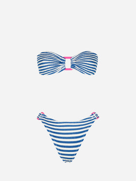 Crinkle Bandeau-Bikini für Damen 