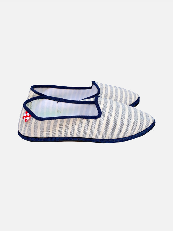 Blue striped canvas slippers friulane - MC2 Saint Barth