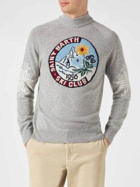 Half-turtleneck sweater Davos with Matterhorn jacquard - MC2 Saint Barth
