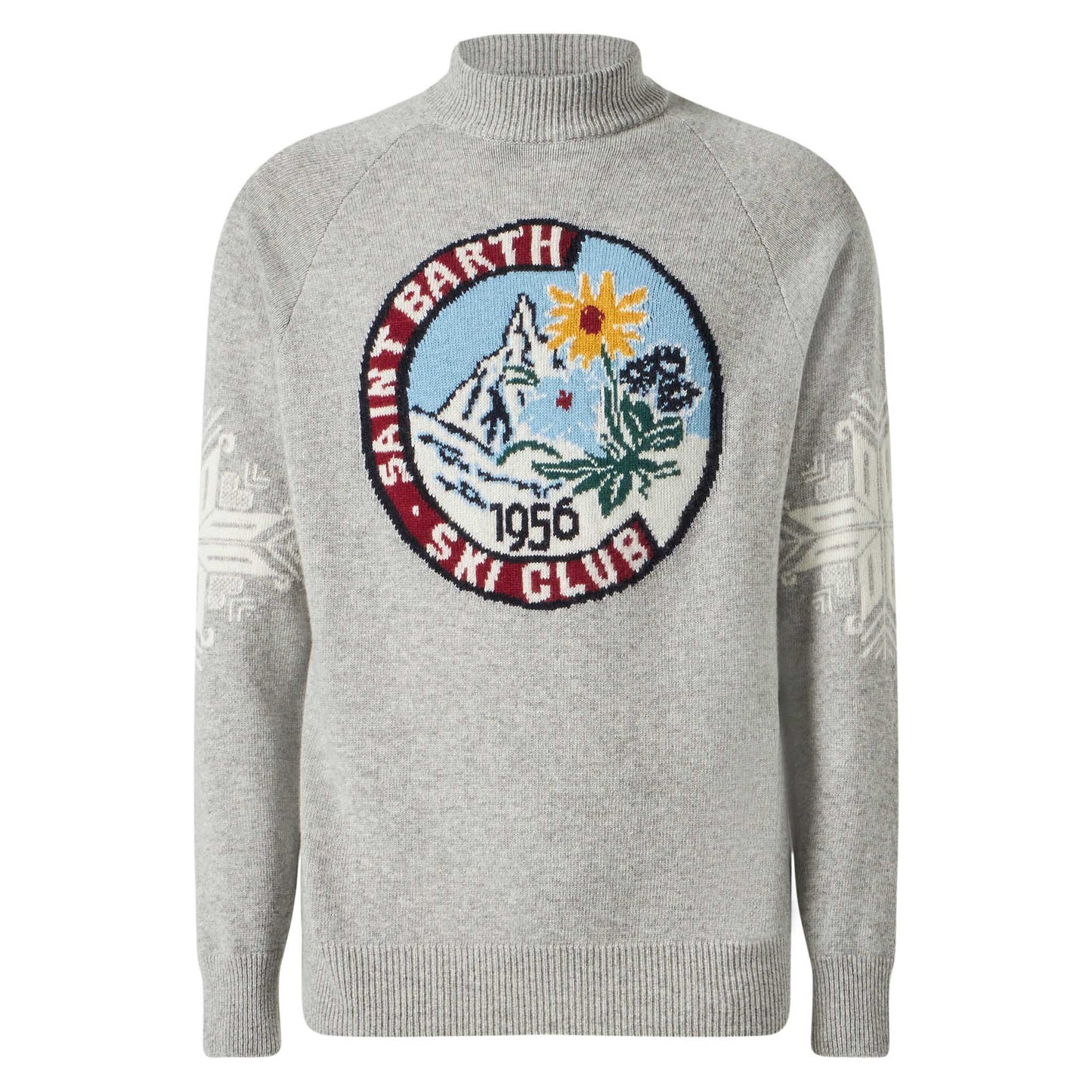 Half-turtleneck sweater Davos with Matterhorn jacquard - MC2 Saint Barth