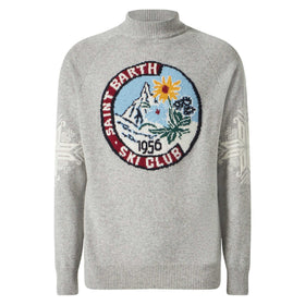 Half-turtleneck sweater Davos with Matterhorn jacquard - MC2 Saint Barth