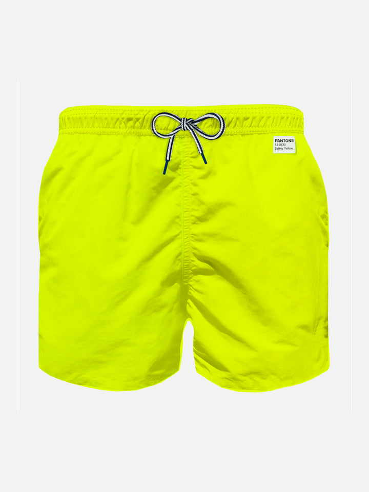 Fluo yellow light fabric boy swim shorts | Pantone® Special Edition - MC2 Saint Barth