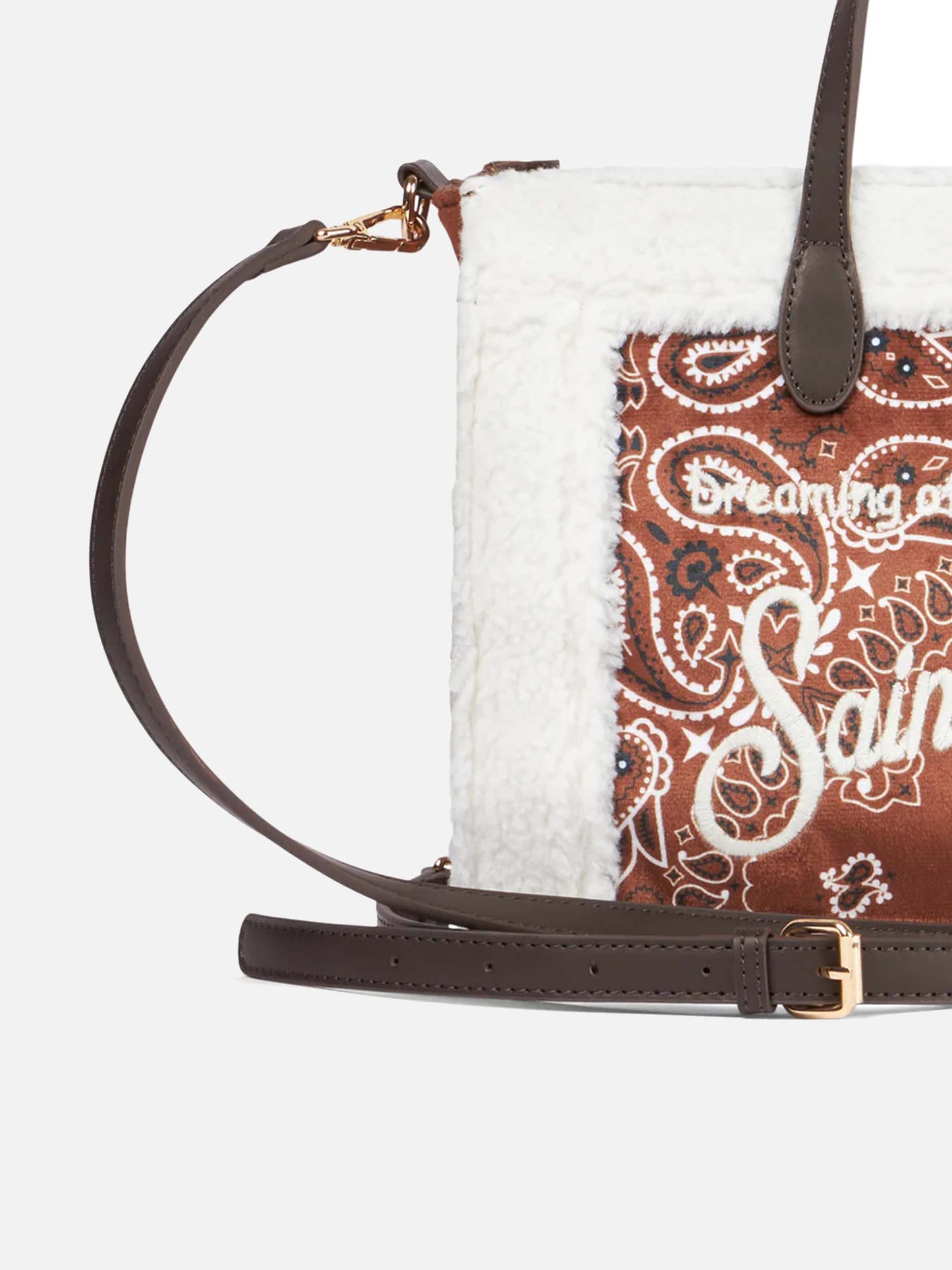Vivian handbag with bandanna print and sherpa details - MC2 Saint Barth