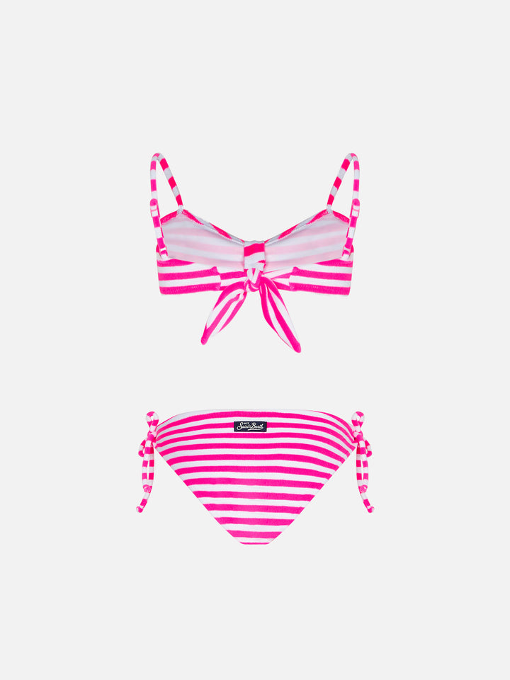 Girl terry striped bralette bikini