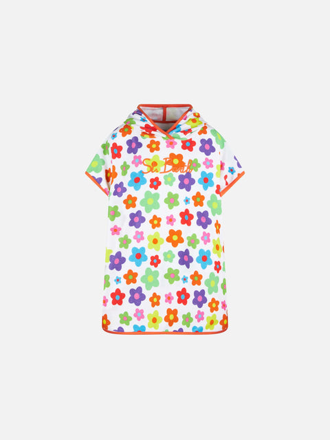 Girl terry poncho with multicolor daisy - MC2 Saint Barth