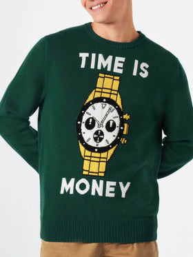 Man sweater with Time is Money print - MC2 Saint Barth