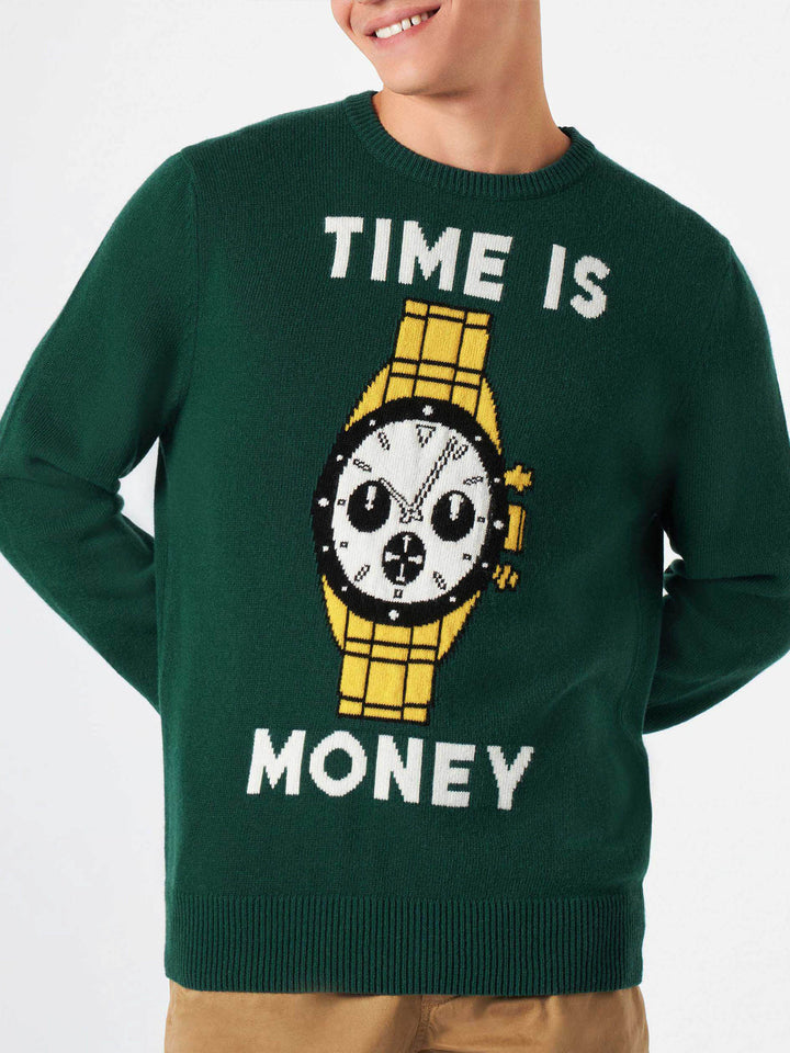 Man sweater with Time is Money print - MC2 Saint Barth