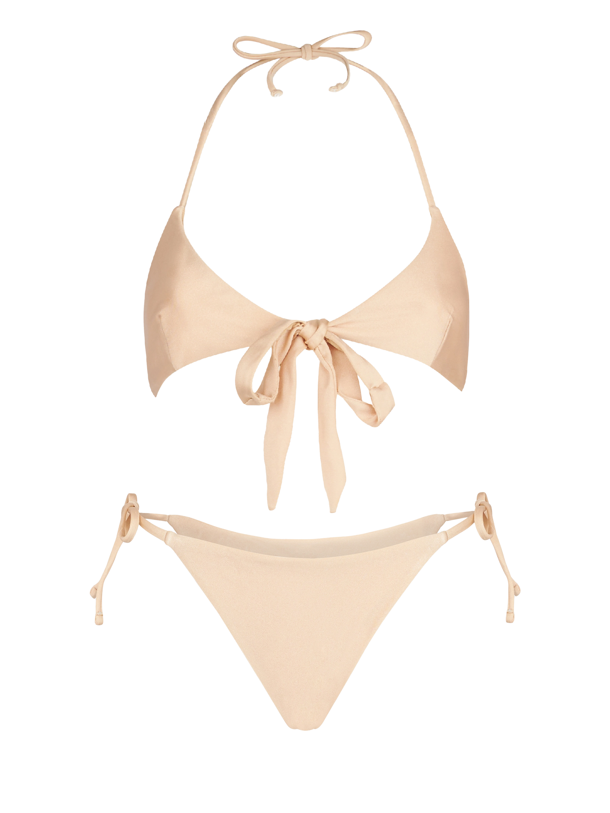 Woman shiny beige wrap triangle bikini - MC2 Saint Barth