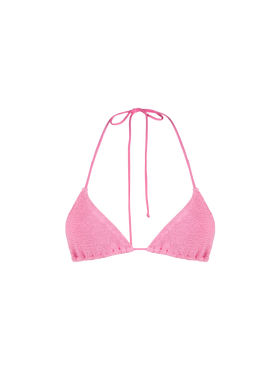 Woman pink crinkle triangle top - MC2 Saint Barth