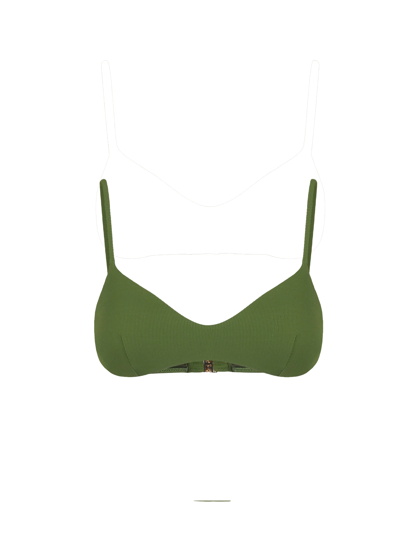 Military green ribbed top bralette - MC2 Saint Barth