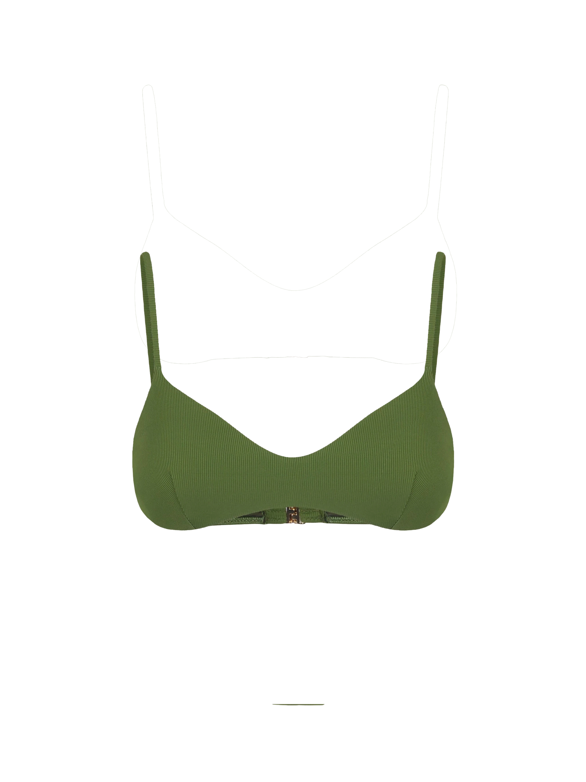Military green ribbed top bralette - MC2 Saint Barth