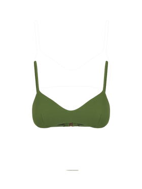 Military green ribbed top bralette - MC2 Saint Barth