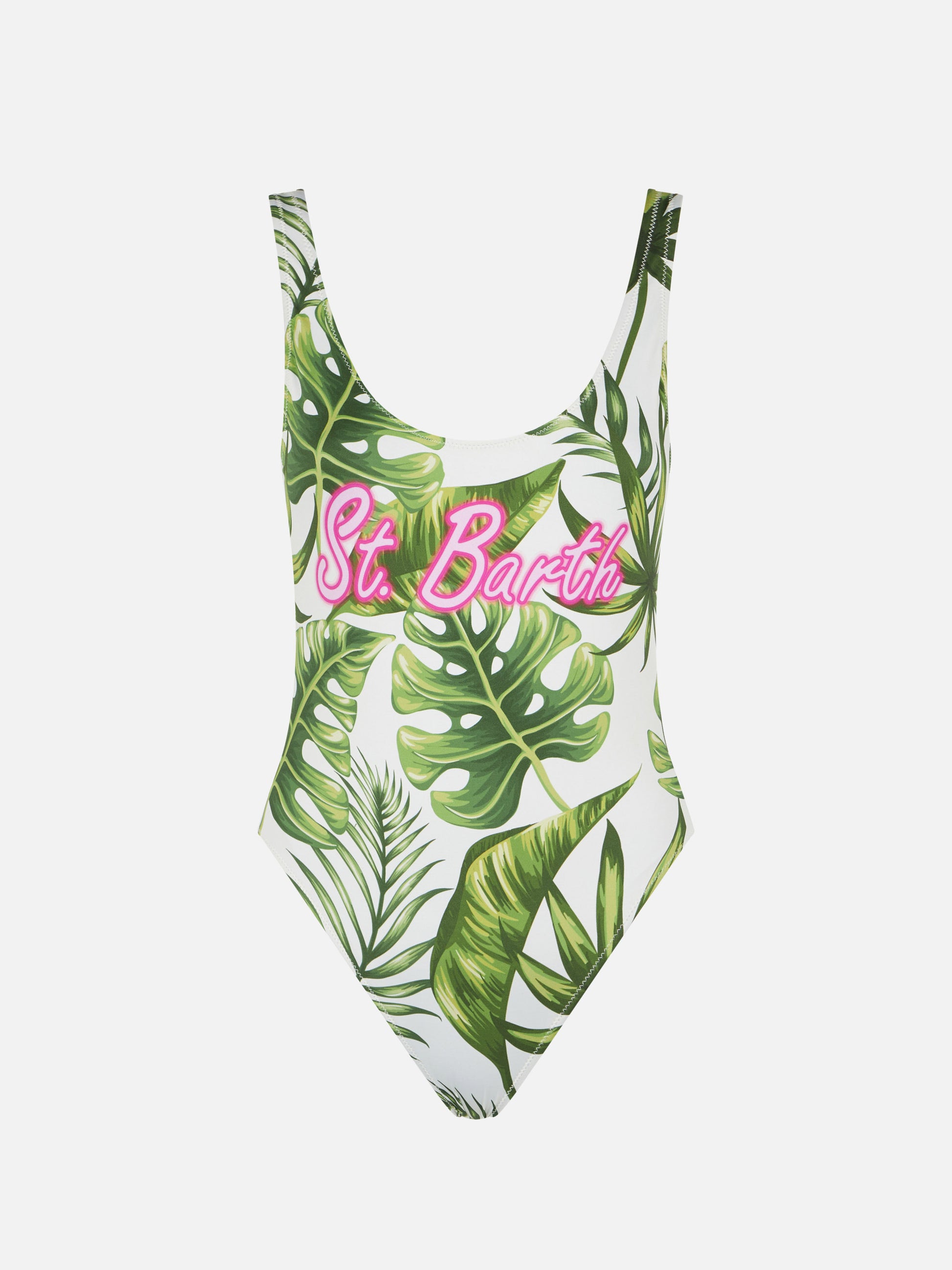 Woman one piece swimsuit with tropical print - MC2 Saint Barth