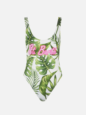 Woman one piece swimsuit with tropical print - MC2 Saint Barth