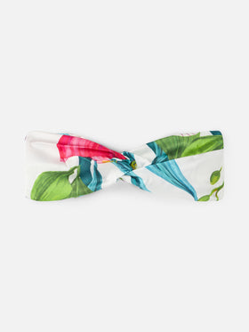 Girl satin hairband with tropical print - MC2 Saint Barth
