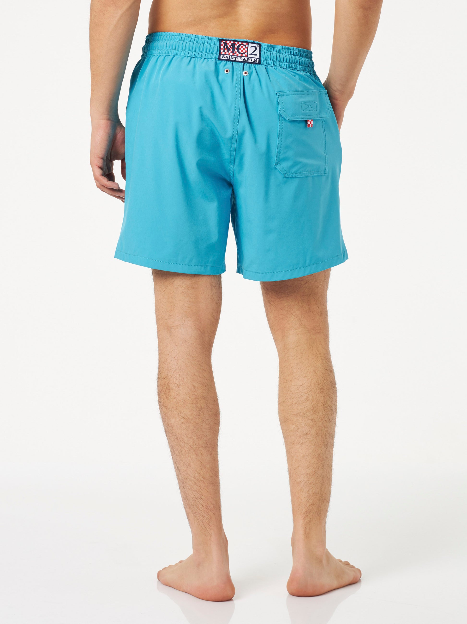 Man light blue comfort swim shorts - MC2 Saint Barth