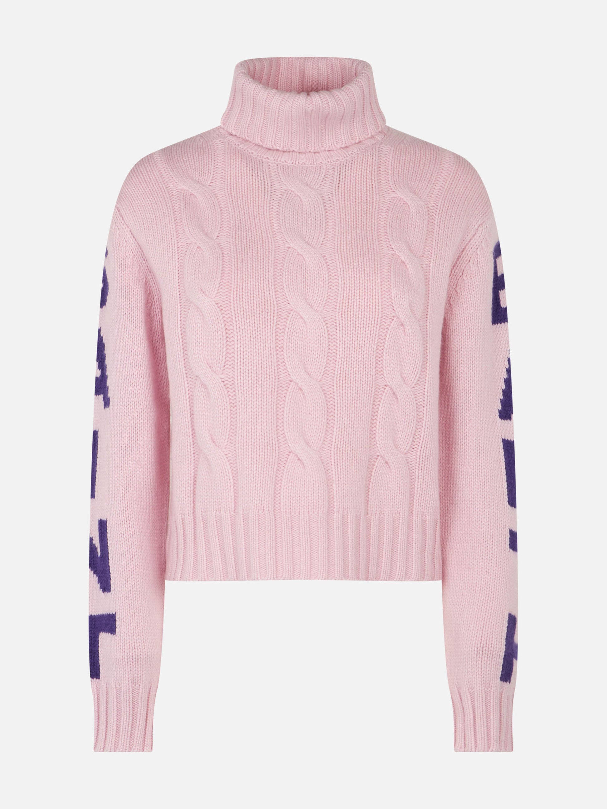 Woman turtleneck braided sweater with Saint Barth jacquard - MC2 Saint Barth