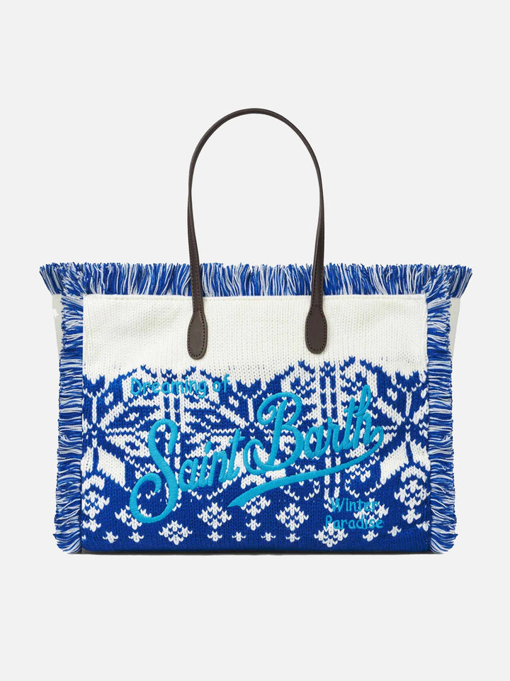 Vanity wooly shoulder bag with nordic pattern - MC2 Saint Barth