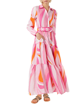 Multicolor shape wave dress Marbella with embroideries - MC2 Saint Barth