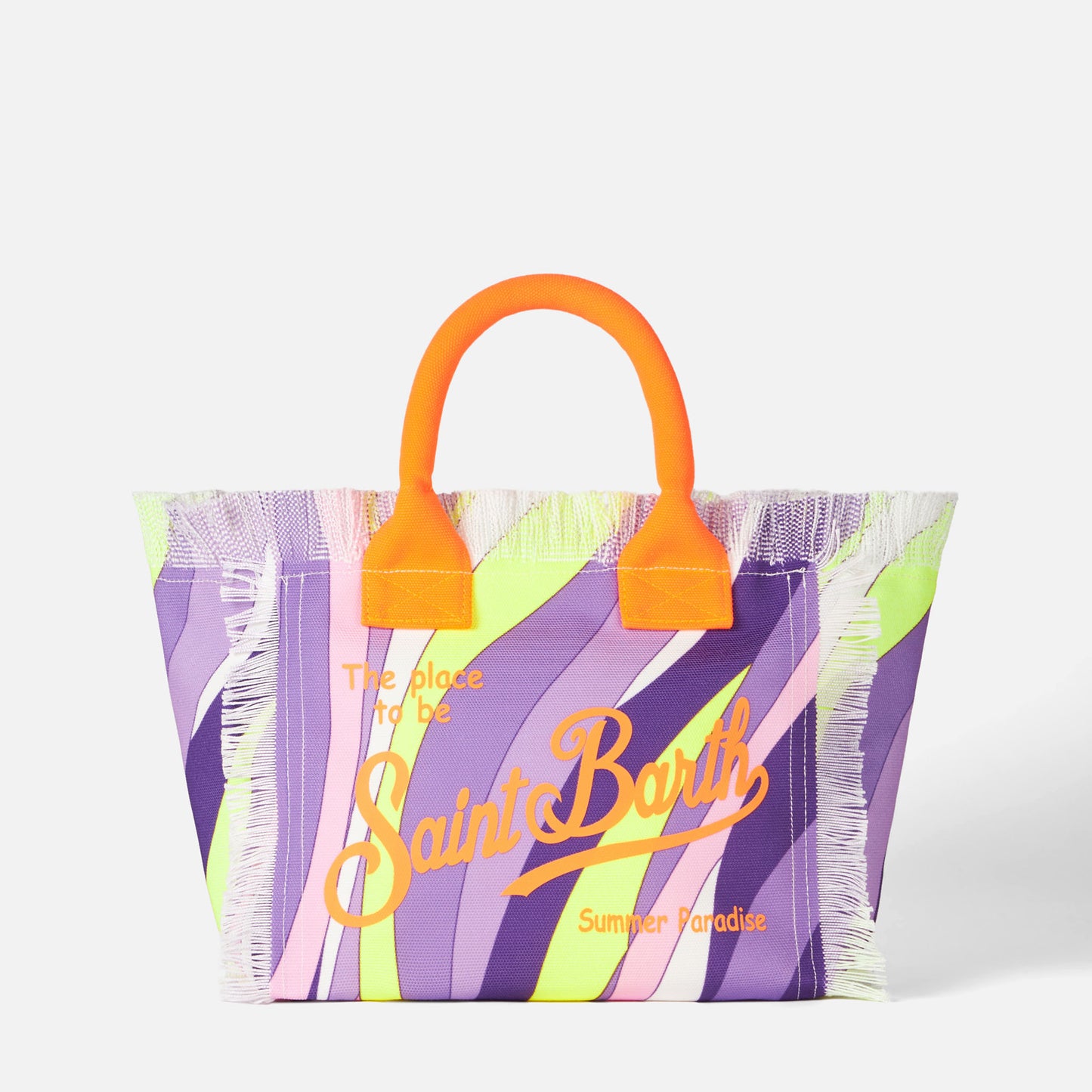 Colette multicolor cotton canvas handbag with wave print - MC2 Saint Barth