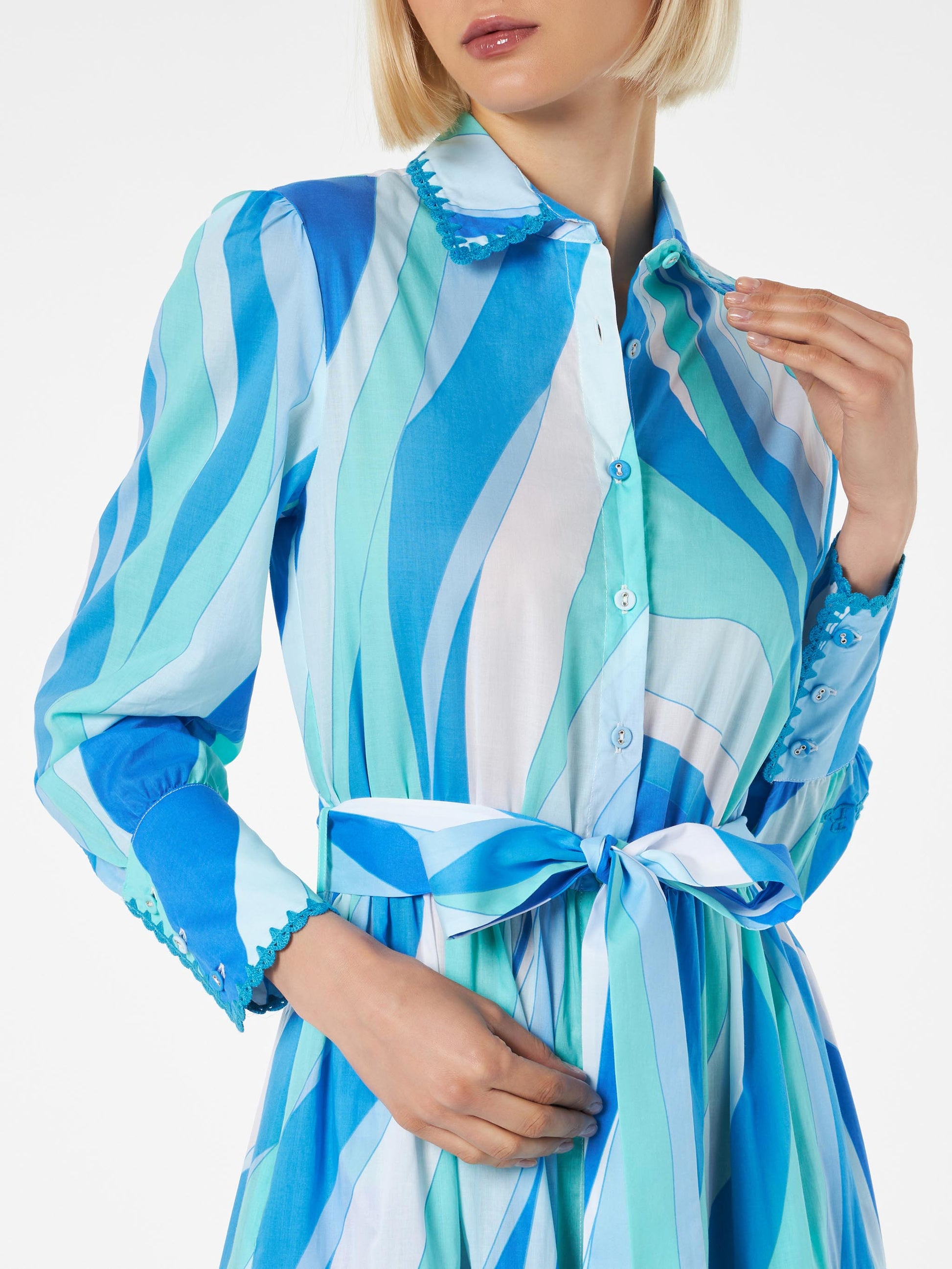 Woman long dress Jensen with wave print - MC2 Saint Barth
