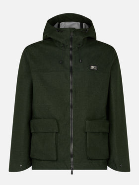 Man hooded green windbreaker jacket - MC2 Saint Barth